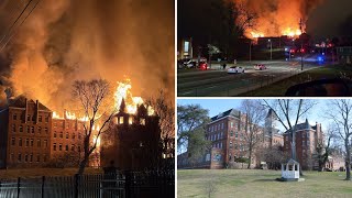 ‘Full inferno’ destroys 19thcentury Va college as owner accused of neglect local officials claim [upl. by Wilkins]