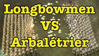 AOE4  150 English Longbowmen VS 150 French Arbalétrier [upl. by Docile]