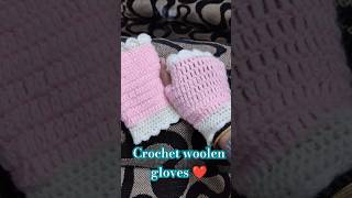 Crochet woolen gloves 🥰 crochet crochet handmade [upl. by Joelynn]