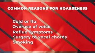 Hoarseness – What causes it and ways to help heal your voice [upl. by Ecirad]