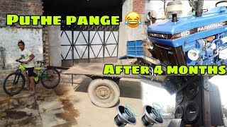 after 4 months Start tractor 😵  puthe pange mote nal 😂  Vicky gill [upl. by Llehcam]