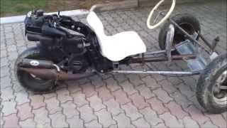 go kart artigianale homemade 3 wheel go kart [upl. by Meeharbi]