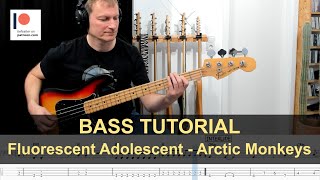 Fluorescent Adolescent  Arctic Monkeys  Bass Tutorial Sheet  TABs [upl. by Euqinahc646]