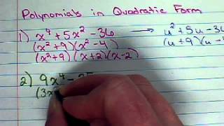 Polynomials  Factoring polynomials in quadratic form [upl. by Teilo]