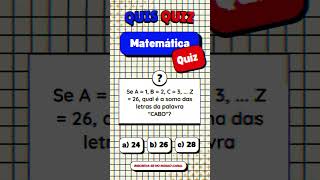 Quiz de Matemática nº 1 [upl. by Nidla]