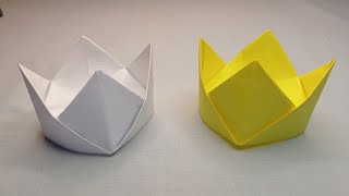 Kağıttan taç nasıl yapılır Çok kolay origami talimatları [upl. by Gelasius]