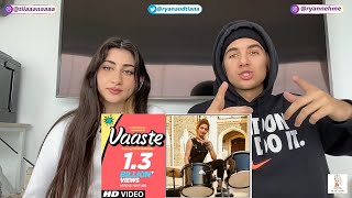 VAASTE Song REACTION❤️ Dhvani Bhanushali Tanishk Bagchi Nikhil D vaaste [upl. by Anawik824]