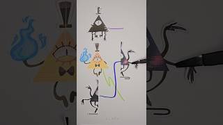 Gravity Falls Bill Cipher line matching puzzle shorts viral art [upl. by Morten608]