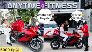 Hayabusa pe ZOMATO Food Delivery😱Ladki hoi Angry😡 [upl. by Dominica]