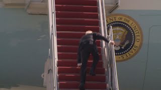 President Biden falls down walking up steps of Air Force One [upl. by Niwde]