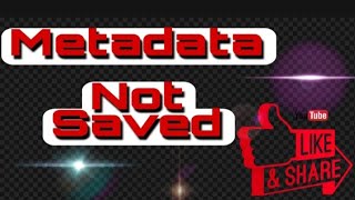 HOW TO FIX YOUTUBE UPLOAD PROBLEM  METADATA NOT SAVED PROBLEM SINCE TWENTY20 [upl. by Uwkuhceki446]