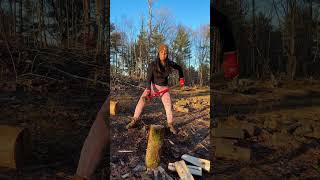 🪓Day 44  100 Day Wood Splitting by Hand Challenge axe logsplitter challenge shorts fun diy [upl. by Jemy640]