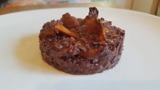 Gourmet Black Risotto with Chanterelles Recipe [upl. by Frayne]