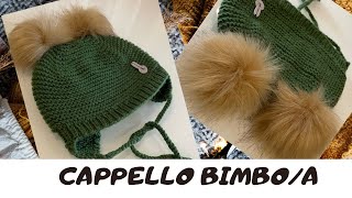 Cappello ai ferri facilissimo per bimboa senza cuciture Punto a legaccio [upl. by Andaira]