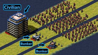 Civilian Building vs Bunkers  Red Alert 2 [upl. by Ailev605]