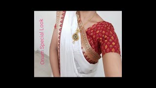 Kerala Onam Festival Saree Draping withmesruthi lakshmi onam [upl. by Goda]