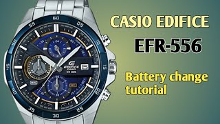 Casio Edifice EFR556 watch battery change tutorial TrendWatchLab  Module 5451 [upl. by Nnav]