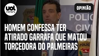 Delegado diz que homem confessou ter atirado garrafa que matou torcedora palmeirense [upl. by Euk155]