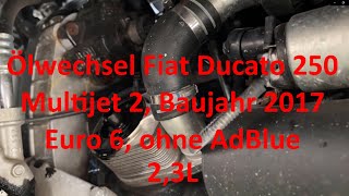 ÖLWECHSEL  Fiat Ducato  BJ 2017  Multijet2  Euro6  23L  ohne AdBlue [upl. by Solahcin272]