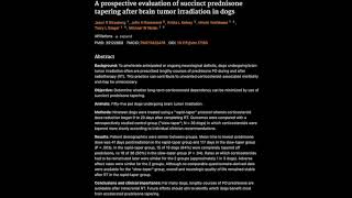 26 A prospective evaluation of succinct prednisone tapering after brain tumor irradiation in dogs [upl. by Euqcaj421]