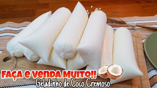 ESSE É 1° LUGAR EM VENDASGELADINHO GOURMET DE COCO CREMOSO Econômico sem leite condensado [upl. by Eniagrom103]