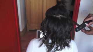 Lissagebouclage des cheveux en transition avec repousses  GHD [upl. by Ahsuatal]