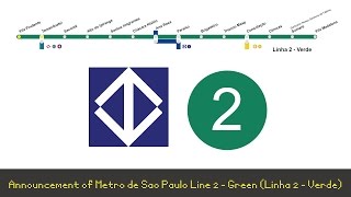 Metro de São Paulo  Linha 2 Verde  Announcement [upl. by Erolyat]