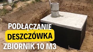 113 Montaż zbiornika na deszczówkę Podłączanie betonowego zbiornika do instalacji deszczowej [upl. by Lleral]