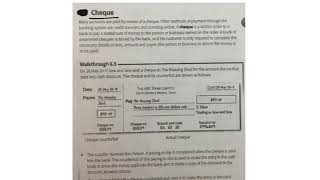 Documents in Accounting  Cheque and Counterfoil [upl. by Clauddetta]