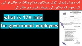 new rule for Punjab government employees what is 17A rule in Pakistan [upl. by Charissa108]