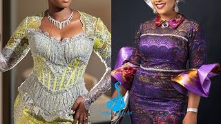 Asoebi Style 2024 Most Latest Lace Velvet amp Ankara Styles For Owambe Ankara Wax Print StylesLace [upl. by Lanny]