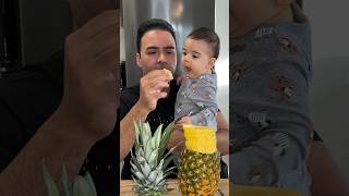 Eight month old baby tastes pineapple for the first timeshorts [upl. by Shandra]