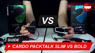 Cardo Packtalk Slim vs Cardo Packtalk Bold Review  ChampionHelmetscom [upl. by Ennaer]