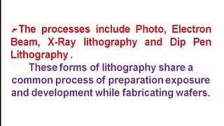 Lithography Techniques  I [upl. by Cathy]