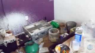 Police walkthrough of clandestine drug lab found in MiamiDade [upl. by Drais]