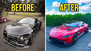 FULL BUILD  REBUILDING A CRASH DAMAGED 2019 ASTON MARTIN VANTAGE [upl. by Thornie338]