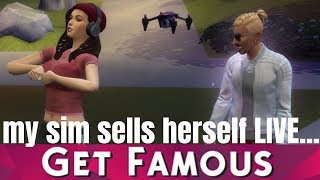 my sim sells herself LIVE 1  The Sims 4 Get Famous  Livestreaming [upl. by Newberry]