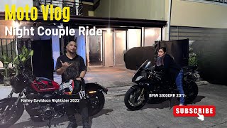 Nightster Harley Davidson  First time Couple night ride [upl. by Una800]