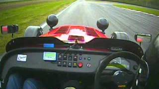 Caterham R500 vs Ferrari 430 Scuderia  Vålerbanen 20Sept2010AVI [upl. by Atiuqram24]