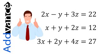 Solving Simultaneous Equations with 3 Variables GCSE Further Maths 😊➕ Addvance Maths [upl. by Darooge613]