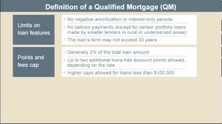 Definition of a Qualified Mortgage QM  According to CFPB [upl. by Novyaj838]