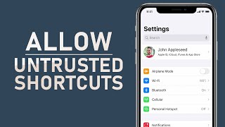 How To Allow Untrusted  Shared Shortcuts on iPhone [upl. by Ardnuassak]