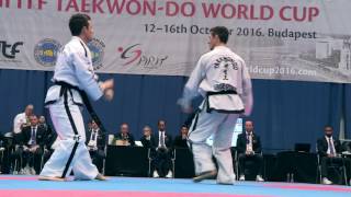 Prearranged Sparring Senior Male Final  ITF World Cup 2016  Budapest [upl. by Tapes421]