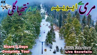 MURREE GPO To Nathia Gali  Ayubia chairlift Live snowfalls Tour’s 3 Day Complete Details video [upl. by Pinzler799]