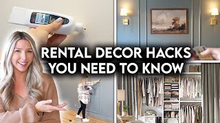 9 RENTER FRIENDLY DECORATING HACKS  DIY REMOVABLE UPGRADES [upl. by At]