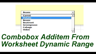 Combobox Additem From worksheet Dynamic Range Excell VBA [upl. by Trey]