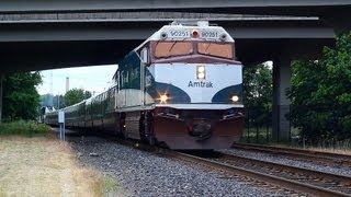 Amtrak Cascades train 507 with NPCU 90251 in the lead through Salem Oregon  June 12th 2012 [upl. by Edroi278]