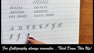 Calligraphy Alphabets  Pencil Calligraphy for Beginners  Uppercase Alphabets  Capital Letters [upl. by Cogn]