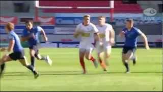 Scarlets reserve centre Gareth Maule stands up Brian ODriscoll [upl. by Shannah]