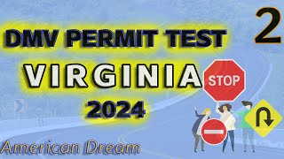 Virginia DMV Permit Practice Test 2024 Video 2 [upl. by Sylvan543]